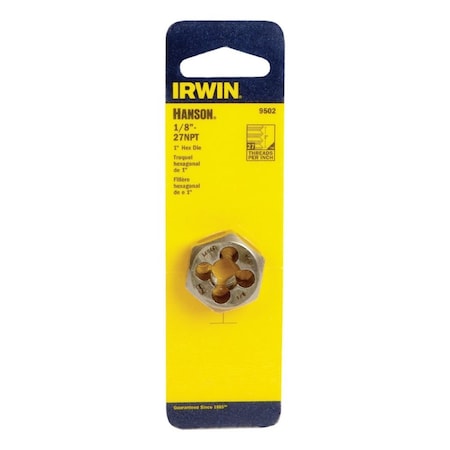 Irwin Irwin Hanson High Carbon Steel SAE Hexagon Die 1/8 in. 1 pc 9502ZR